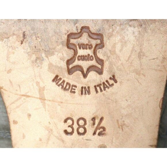 EMPORIO ARMANI PEARL BEIGE CROCO GENUINE LEATHER HIGH HEEL PUMP SHOES 38.5 8.5 - Picture 9 of 10